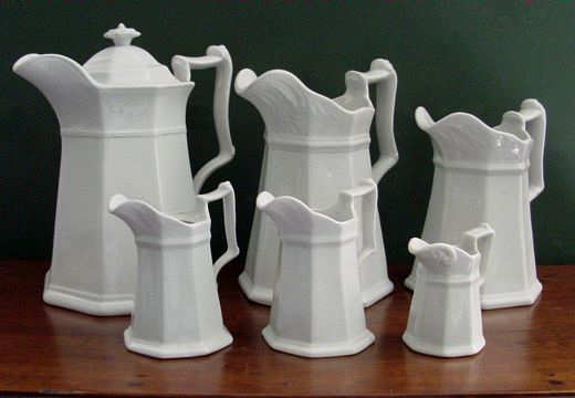 Full Panelled Gothic shape - Early Edwards - 6 pitchers