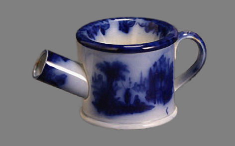 Flow Blue COBURG Ladies' Spittoon 4" high James Edwards