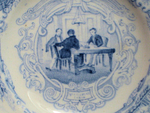 BOSTON MAILS Gentlemen's Cabin Cup Plate 3⅝" DETAIL  J & T Edwards