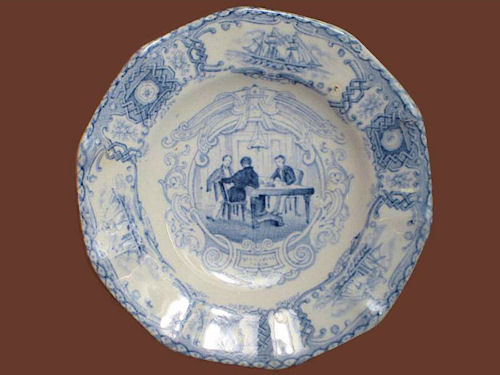 BOSTON MAILS Gentlemen's Cabin Saucer 3½"  J & T Edwards