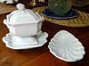 Square Rosebud sauce tureen and relish dish