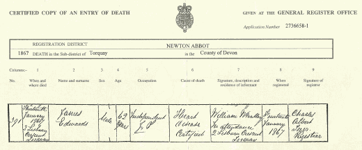 death certificate