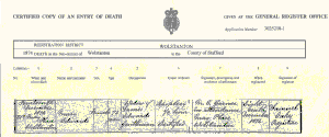 Mary Edwards Death Certificate